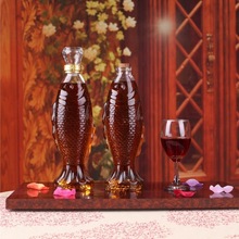 玻璃高端酒瓶500毫升木塞盖鱼瓶,玻璃盖鱼瓶