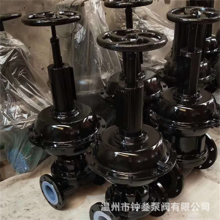 EG6K41J-16C 气动衬胶隔膜阀 DN350 铸钢法兰常开型气动隔膜阀