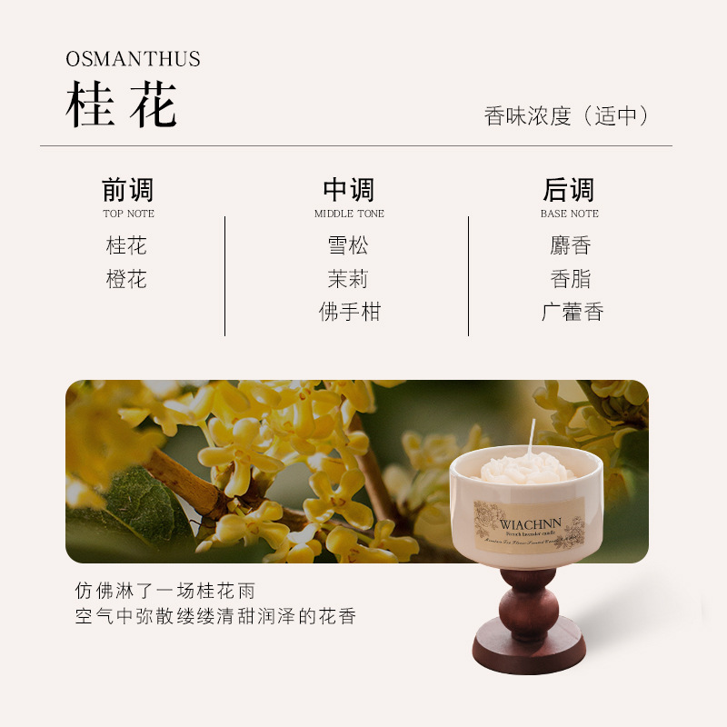 Camelia aromaterapia vela dormitorio sala de estar nicho vela de fragancia de alta gama regalo de cumpleaños regalo de mano al por mayor