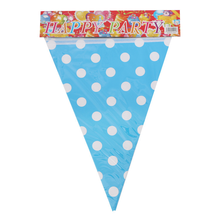 Pequeño punto triángulo de papel bandera bebé cumpleaños decoración de fondo bandera colgante Bandera de cumpleaños bandera en stock al por mayor