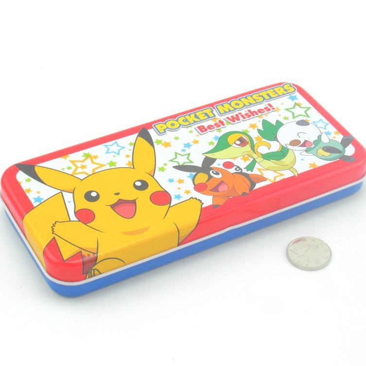 供应儿童文具盒 铅笔盒马口铁盒厂家 两层卡通文具铁盒