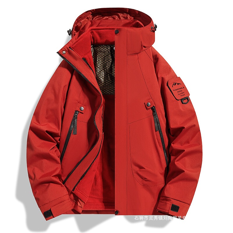 Cross-Border Foreign Trade Xiaohongshu Douyin Live Broadcast Popular Outdoor Three-In-One Jacket Mountain Waterproof Couple Jacket Trendy