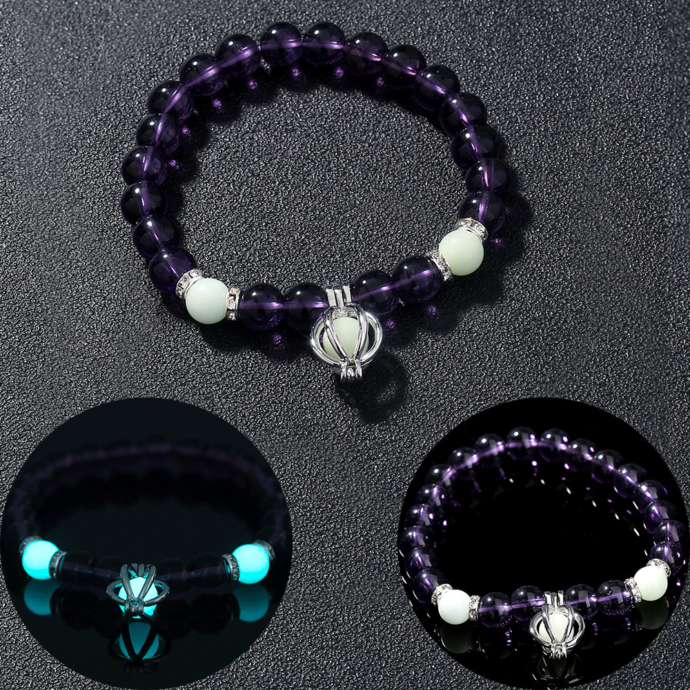 Bracelet de perles lotus phosphorescent brillant dans le noir_voghion.com