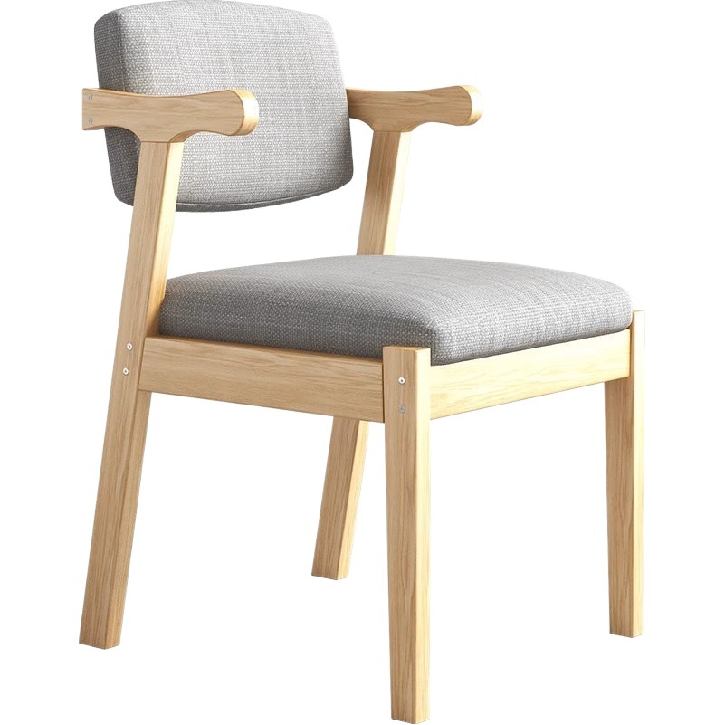 Silla de comedor de madera maciza Silla de escritorio en casa moderna minimalista dormitorio Ocio Estudio Oficina silla de la computadora Silla de aprendizaje respaldo