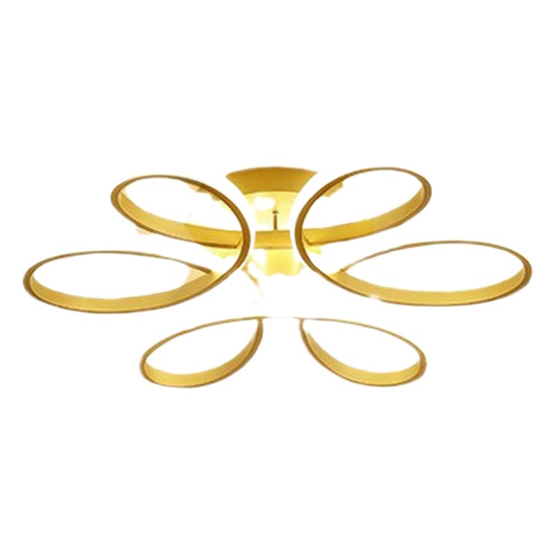 Luz nórdica sala de estar de lujo techo habitación personalizada forma de nudo chino dormitorio Super brillante oro comedor techo lámparas colgantes