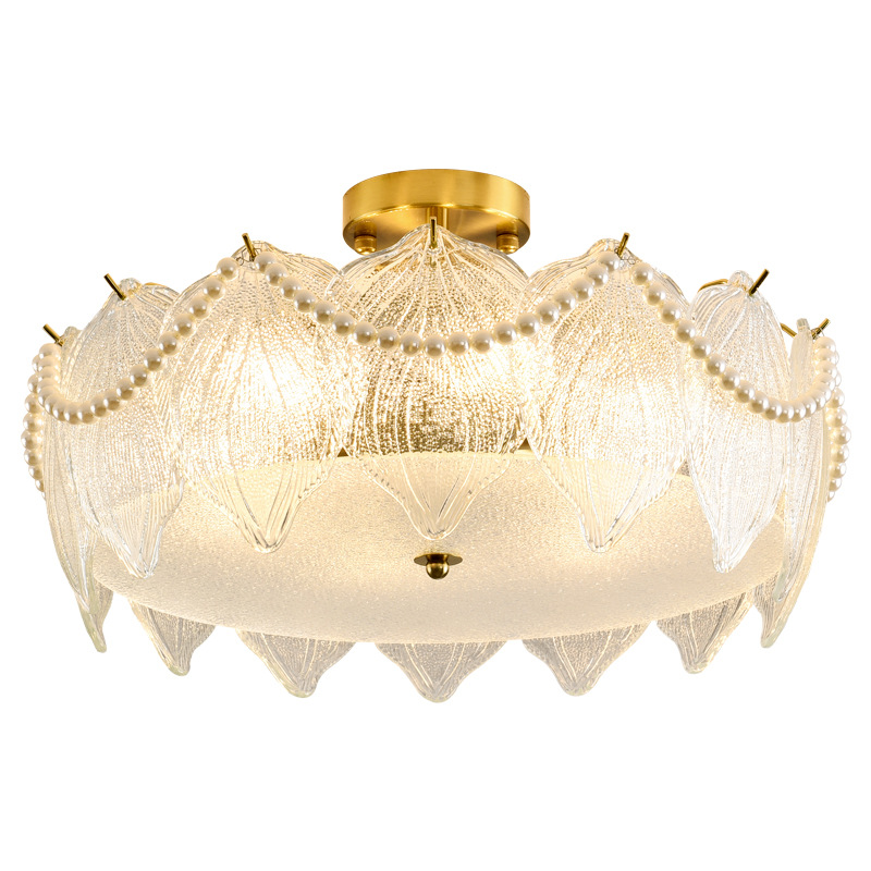 lámpara de la sala de estar lujosa lámpara de cristal de concha de perla moderna y minimalista comedor dormitorio principal sala de estar lámpara principal 413L