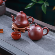 潮州朱泥手拉壶纯手工紫砂壶小容量冲罐泡茶壶茶具小品全手工茶具