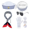 Hat, scarf, sunglasses, gloves, set
