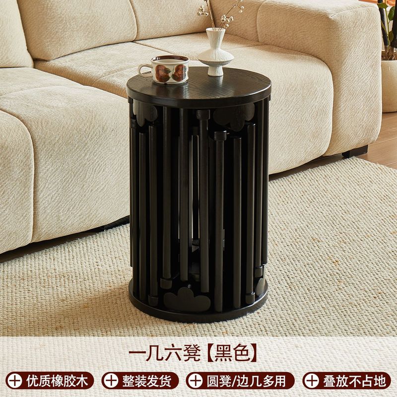 無垢材の積み重ね可能な丸いスツール、モダンな家庭用コーヒーテーブル、小さなスツール、ダイニングテーブルスツール、新しい中国風のスタッキングチェア、予備椅子|undefined