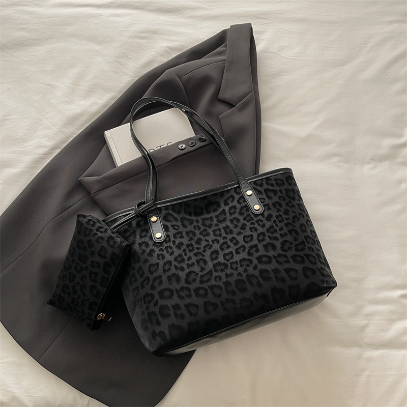 Borsa a spalla con stampa leopardata per donna, tote versatile_voghion.com
