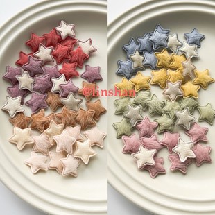 K-style of 2cm Ultrasonic Embossed Five-star diy Handmade Flower Hair Accessories Headdress Accessories Factory Direct Sales Embossed Flowers