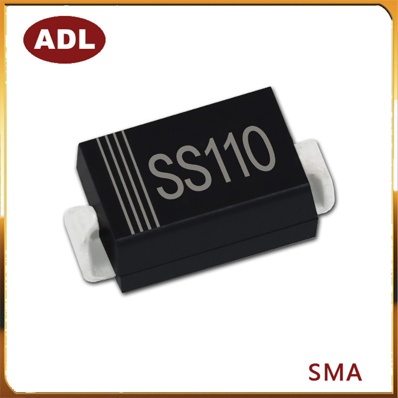 奥德利 SS110 SMA 肖特基二极管1A100V SR1100 DO-214AC 厂家直销