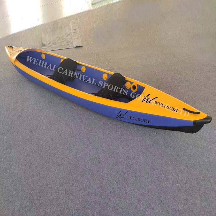 Factory custom 415cm high quality brushed canoe rubber boat kayak kayak fishing single double