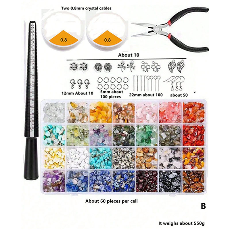 Amazon hot sale 28 grid irregular crystal gravel loose beads set box diy handmade jewelry beaded material suit Amazon hot sale 28 grid irregular crystal gravel loose beads set box diy handmade jewelry beaded material suit