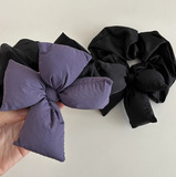 Демисезонная универсальная милая резинка для волос с бантиком, аксессуар для волос, в корейском стиле