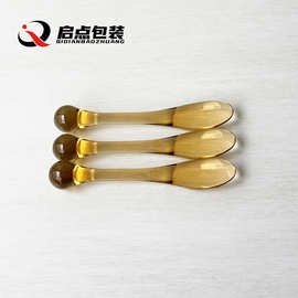茶色亚克力面膜勺棒圆头挑棒高档眼部按摩棒 面霜挖勺 化妆品包材
