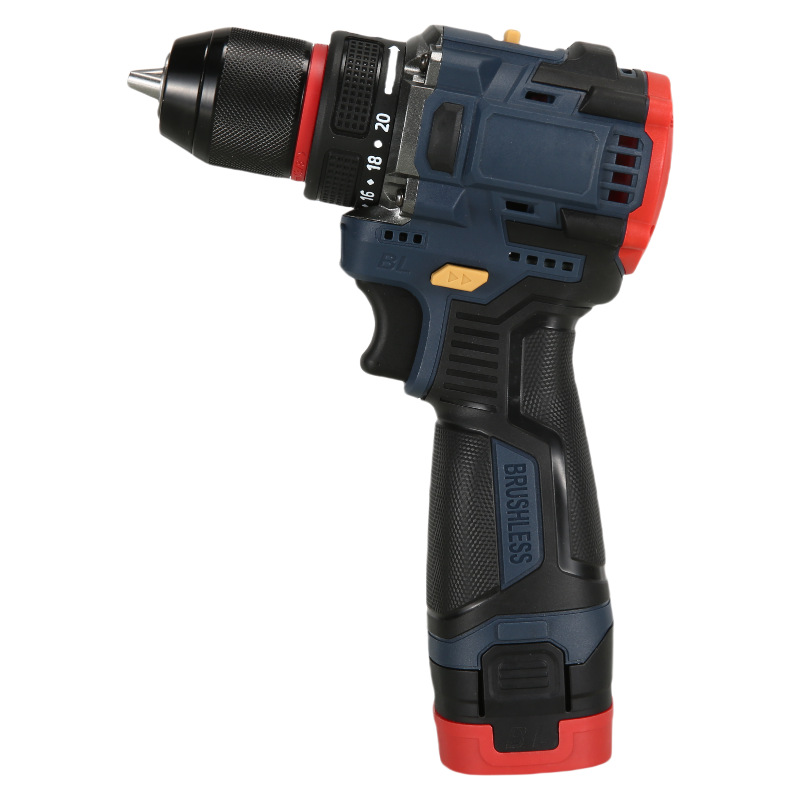 Transfronterizos de gran torsión sin escobillas taladro de mano de litio eléctrico 18V casero recargable multifuncional cañón de acero de impacto de litio eléctrico