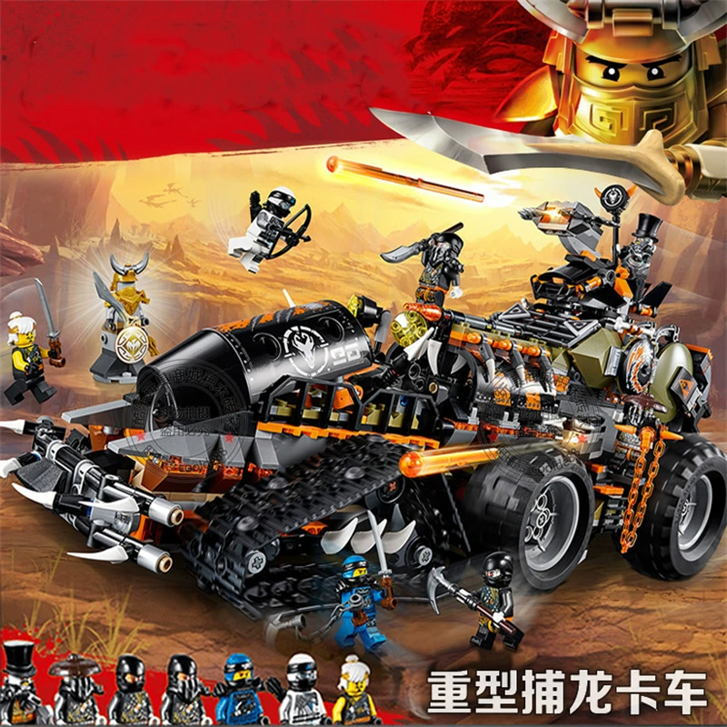 Строительный блок Phantom Ninja, автомобиль Thunder Leading Car 71699 Binglong Dragon, обзор наземных боевых машин, подводная награда, номер