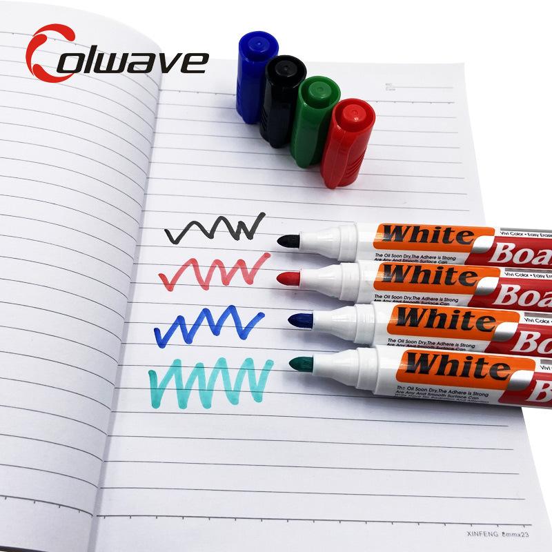 Marcadores para pizarra blanca | Set de 4 colores con punta redonda | Versión en inglés completa | Venta al por mayor