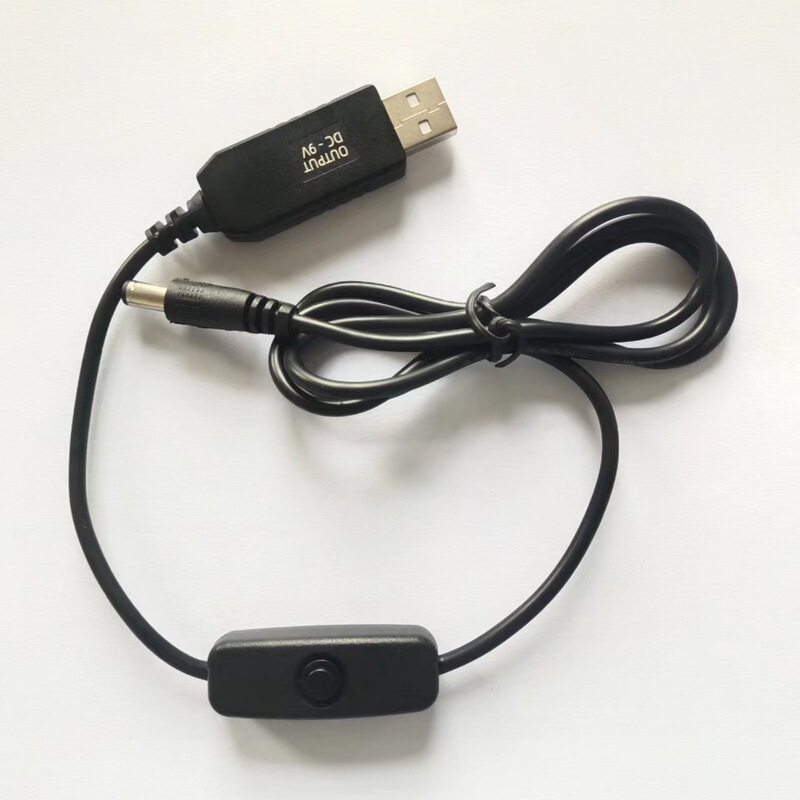 Online switch charging Treasure 5v boost 6V9V12VUSB to 5521 straight 4017 round head 35135 power cord