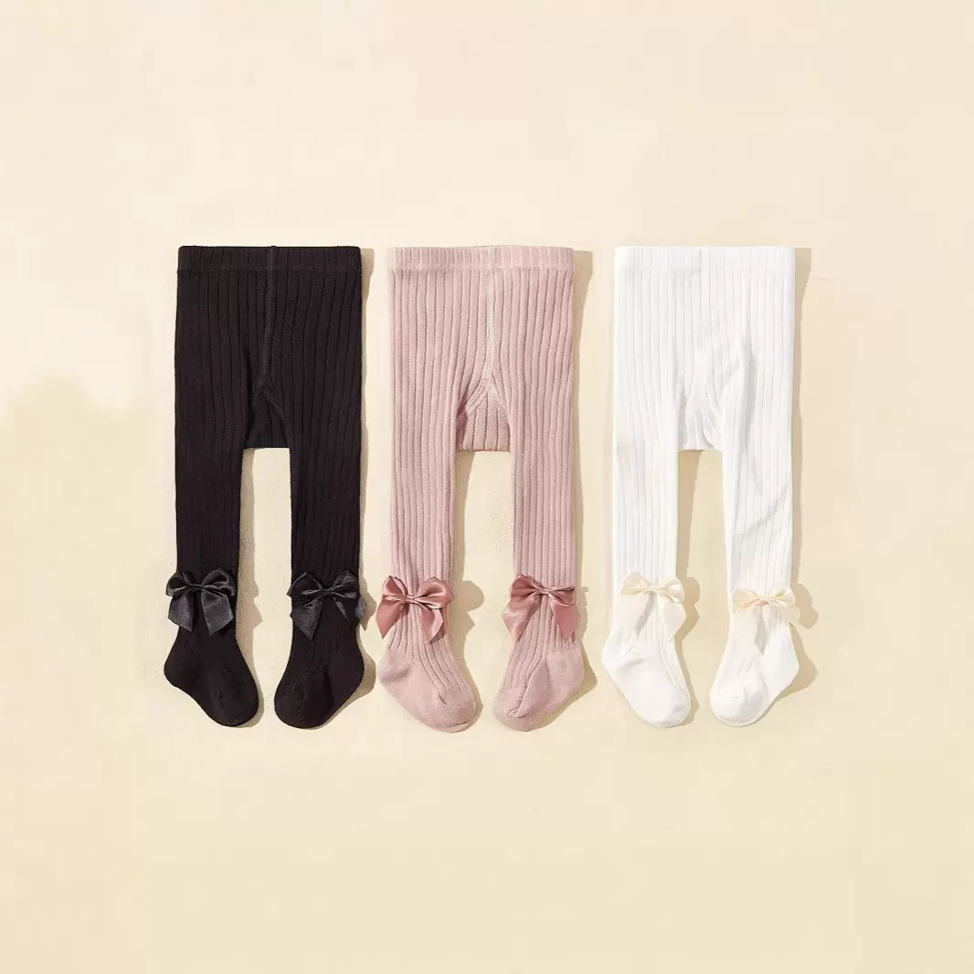 1条装春秋新款儿童连裤袜女童裤子女孩宝宝外穿蝴蝶结打底袜子