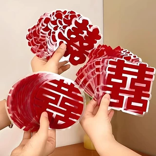喜字结婚静电贴窗户玻璃贴客厅婚房布置婚礼囍字贴纸婚庆装饰用品