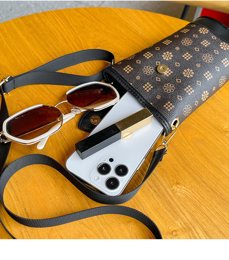 Damentaschen 2024 neuer Stil Kontrastfarbe Blumenschnalle vertikale Pommes-Frites-Tasche lässig einfache kleine quadratische Tasche Handytasche trendy_voghion.com