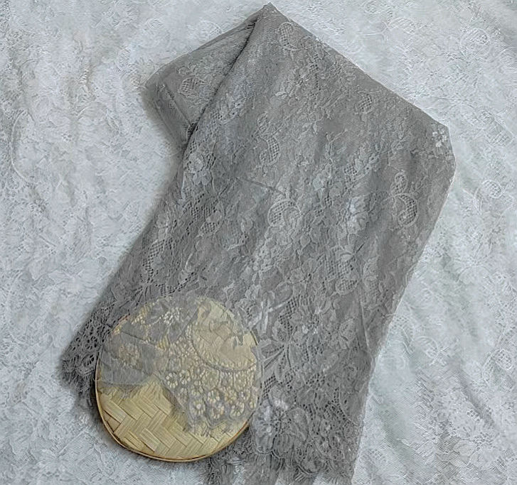 1.5 M × 3m pestañas suaves tela de encaje DIY ropa falda cortina de escritorio tela de fondo decoración