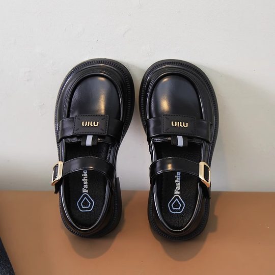 Girls' Leather shoes Black Spring and Autumn 2024 children's shoes children's baby girl princess shoes children's all-match loafers fashion