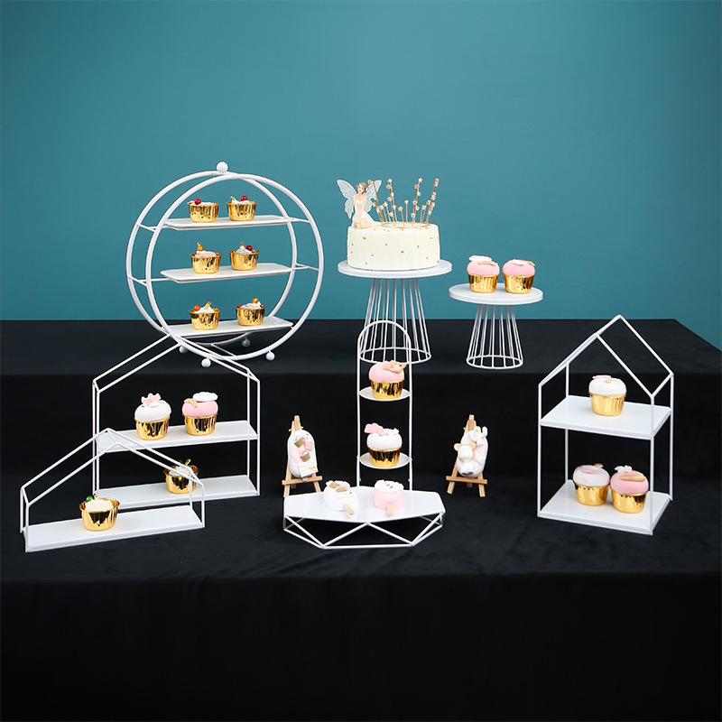Decoración de postre europea, estante de exhibición, set de comida fría, descanso de té, estante de dulces, plato de fruta, pastel, bocadillos