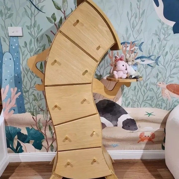 로그 컬러 왼쪽 트레이 [원목 재질로 완성되어 배송]