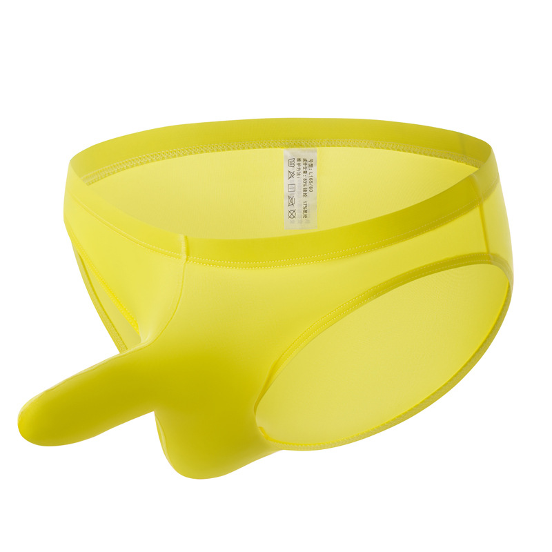 Ensemble slip triangle pour homme JJ, coupe trapèze, séparation en forme de balle, ultra-fin, respirant, en soie glacée, sous-vêtement sexy_voghion.com