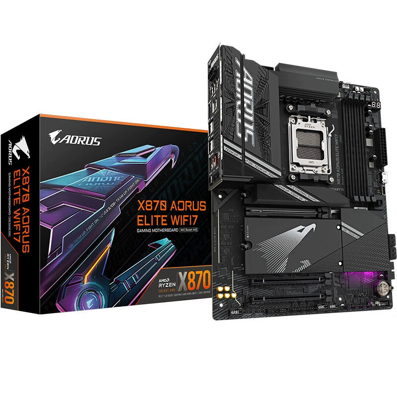 Материнская плата Gigabyte X870 AORUS ELITE WIFI7 DDR5 для процессоров AMD AM5, поддержка 9700X AM5