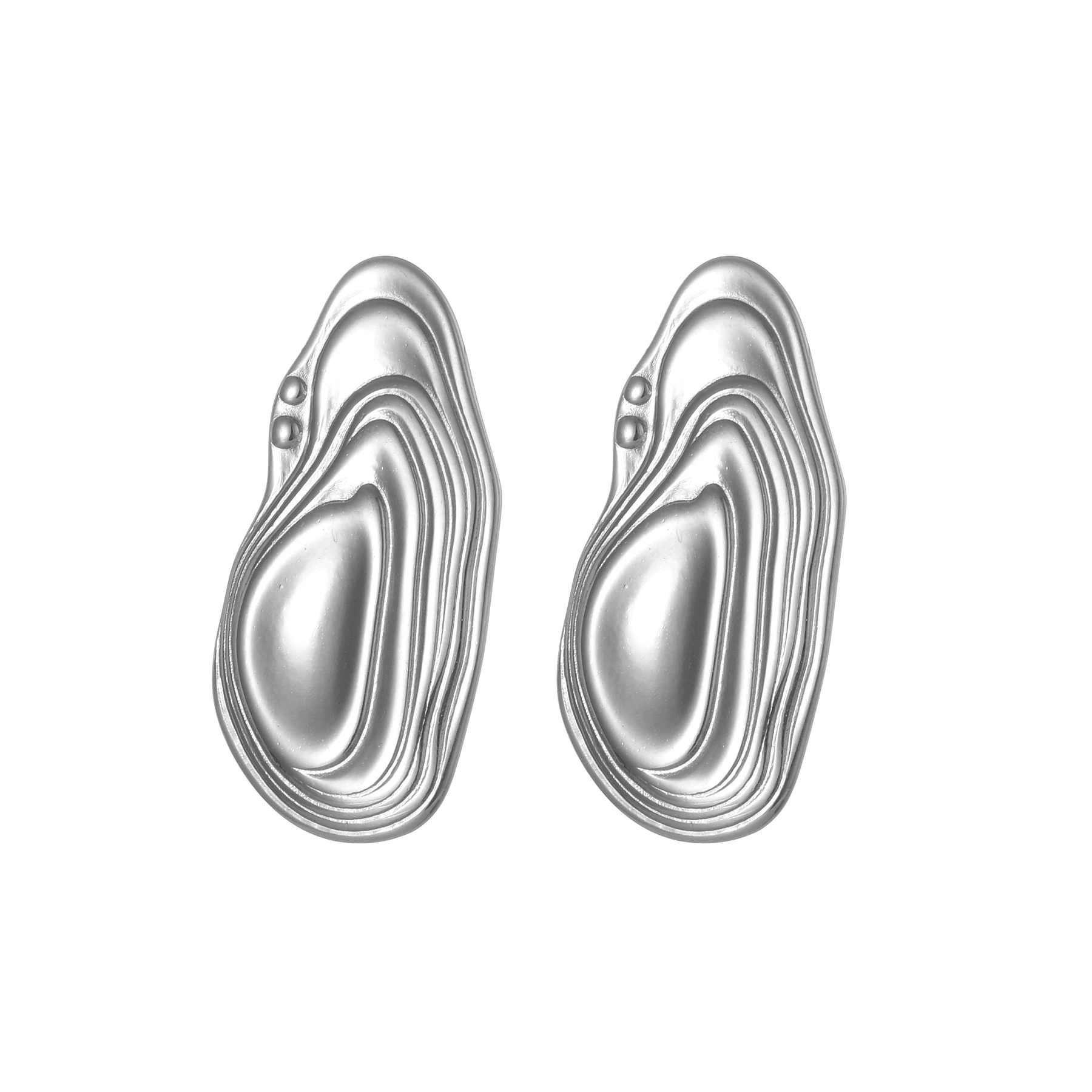 Серьги Tide: асимметричные из нержавеющей стали и 18K белого золота, простой элегантный дизайн, Style 1–5