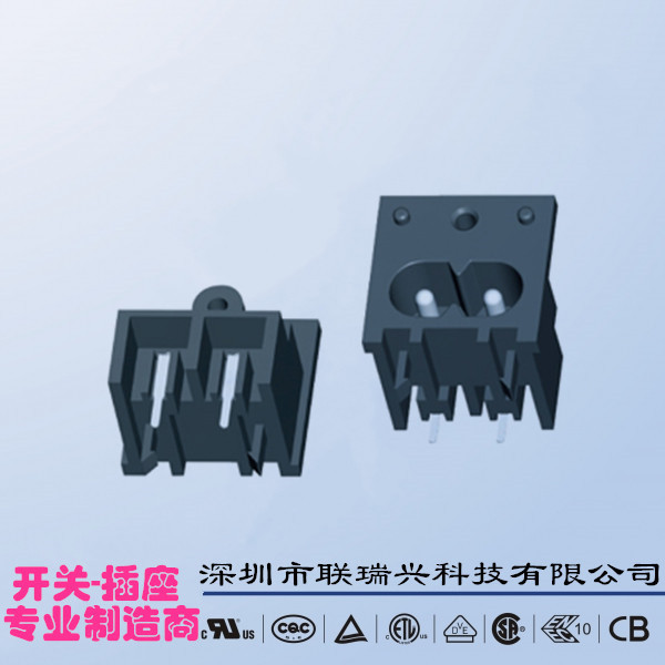 AC电源插座LRXTH电源母座DB-8-20R5带孔锁螺丝多国认证器具插头