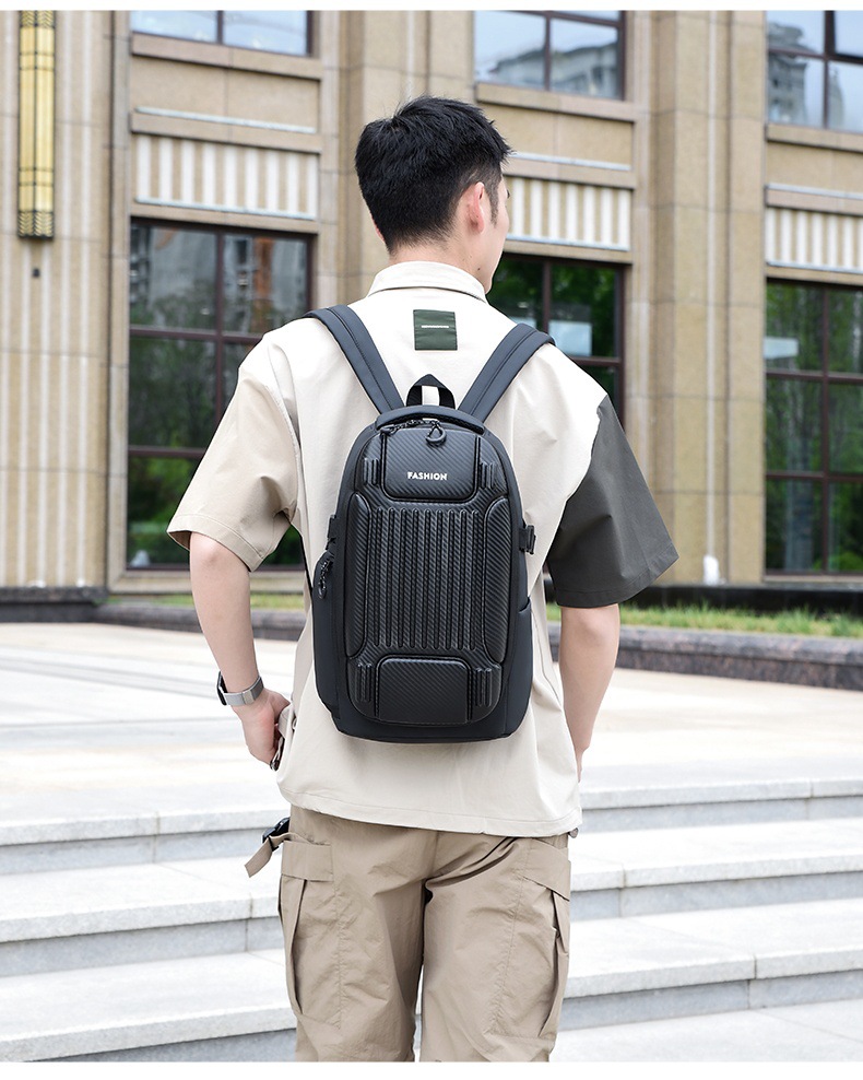 Wholesale hard-shell anti-collision computer bags, men's fashionable large-capacity backpacks, functional windproof and water-repellent travel backpacks undefined