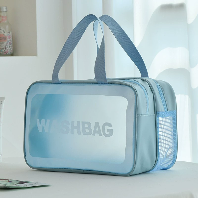 Matte high quality cosmetic bag PVC, handheld set for traveling, capacious organizer bag, 3 piece set