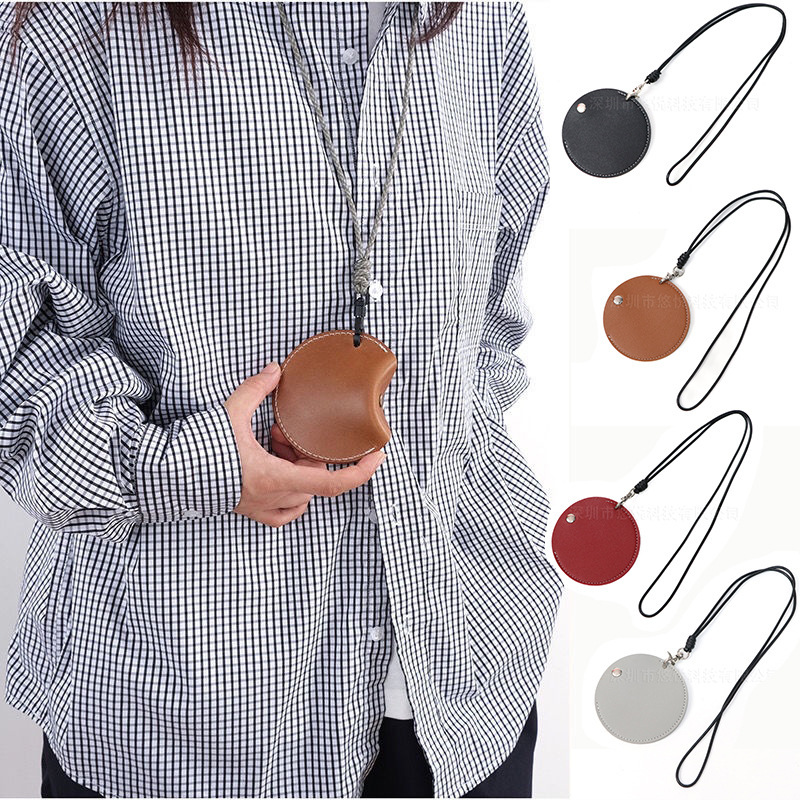 Fashionable Neck Hanging Bluetooth Headset Storage Bag Mini PU Leather Lanyard Storage Small Bag Concave Style Necklace Bag