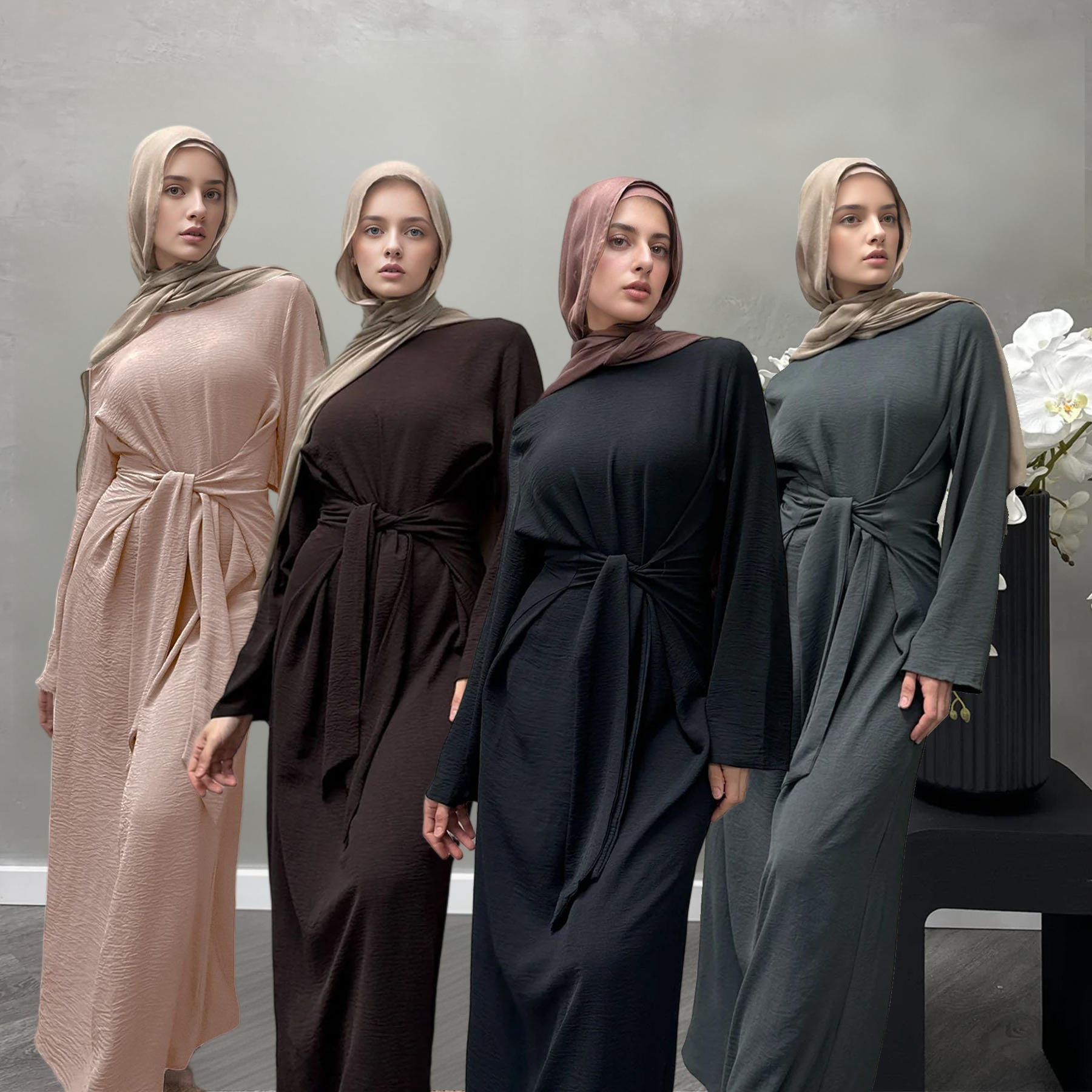 Dubai Middle East Turkish Elegant Lace Dress Dinner Long Dress Women's Slimming Dress