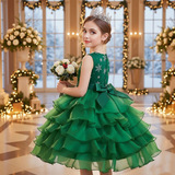 Рождественское вечернее платье, рождественская красная юбка на девочку для принцессы, европейский стиль, юбка-пачка, (в наличии на складе)