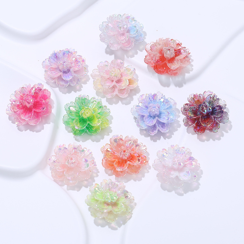 Mabei Plated Double Layer Daisy Flower diy Headwear Hair Rope Cream Glue Mobile Phone Case Water Cup Sticker Resin Jewelry Accessories