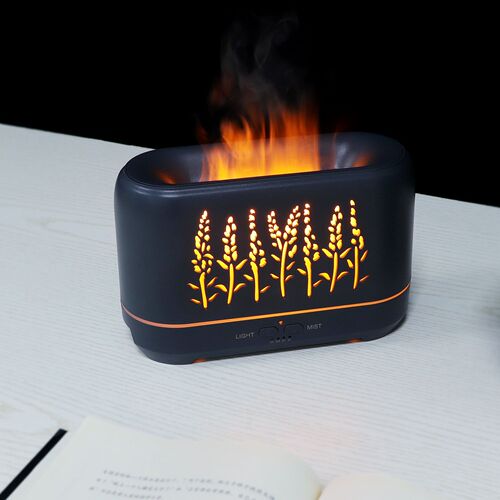 New Ultrasonic 200ml Creative Aromatherapy Machine Hollow Lavender Flame Humidifier Office Home Desktop Type