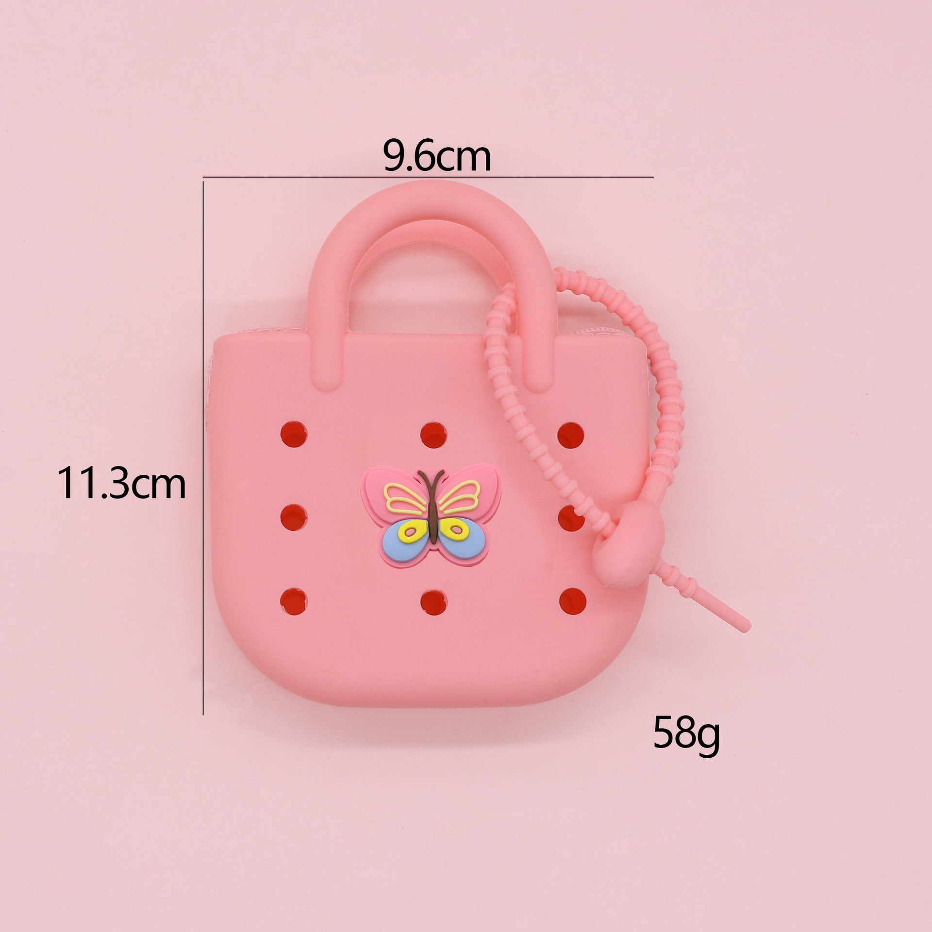 Monedero de silicona portátil explosivo lindo bolso de playa ligero y compacto nuevo bolso de almacenamiento de agujero de bricolaje de dibujos animados