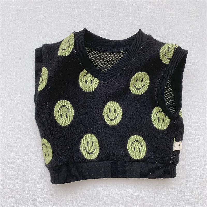 Chaleco de los niños ropa para niños de estilo coreano bebé Chaleco de punto suéter niños y niñas suéter de bebé chaleco suéter de otoño