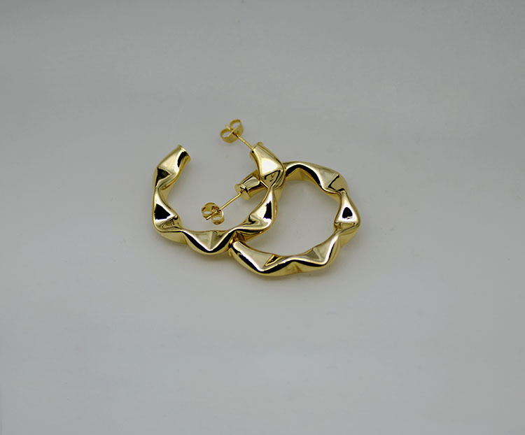 Earrings Classification 1 Pair Quantity 1 Pair Simple Style Solid Color Plating Copper 18k Gold Plated Earrings