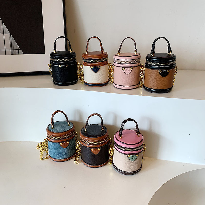 Bolso de hombro para niños y niñas de estilo coreano, estilo occidental, mini bolso de cubo redondo para niños, nuevo bolso para niños de cadena de comercio exterior