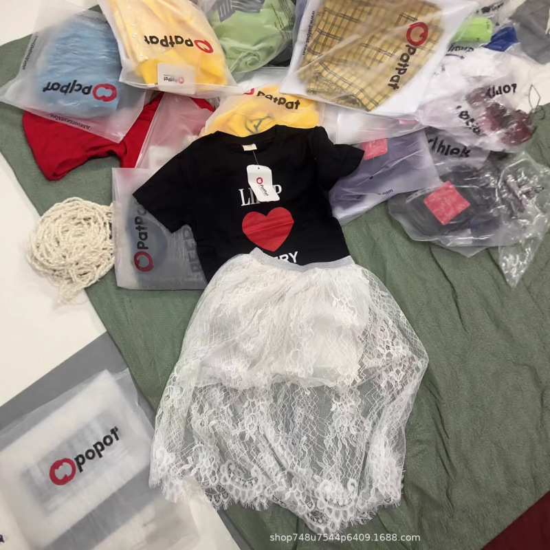 クロスボーダーブランド patpat 新製品ホット販売夏のファッションソフトで快適な男の子と女の子の混合セット低価格卸売|undefined
