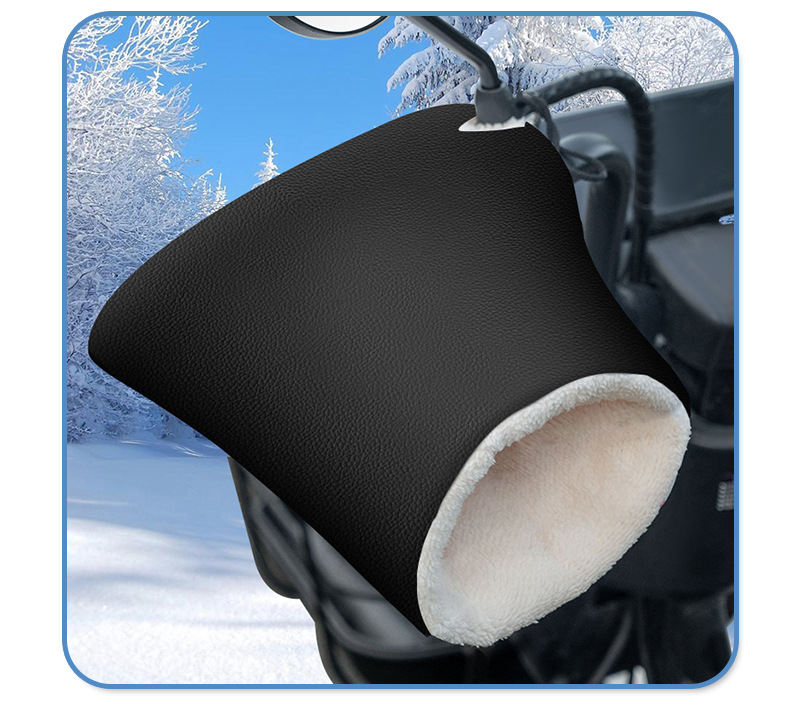 Winter Velvet Electric Vehicle Gloves, Thickeneded and Warm, Battery Motorcycle Cycling Handlebar Covers, Enlarged Windshield Handlebar Covers