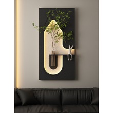 入户玄关花瓶装饰画客厅水培绿植餐厅立体画砂岩壁灯挂画