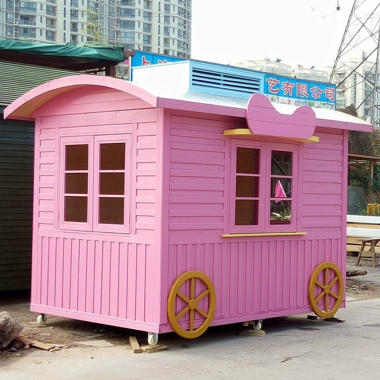Открытый антикоррозийный деревянный шале киоск Коммерческая улица Плаза Мобильный киоск